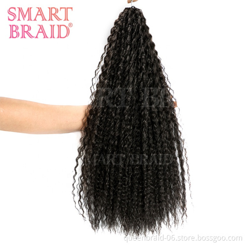 18inch Afro Yaki Kinky Curly Wet Curl Soft Ombre Synthetic Crochet Braiding Hair Extensions Marly Hair for Black Women